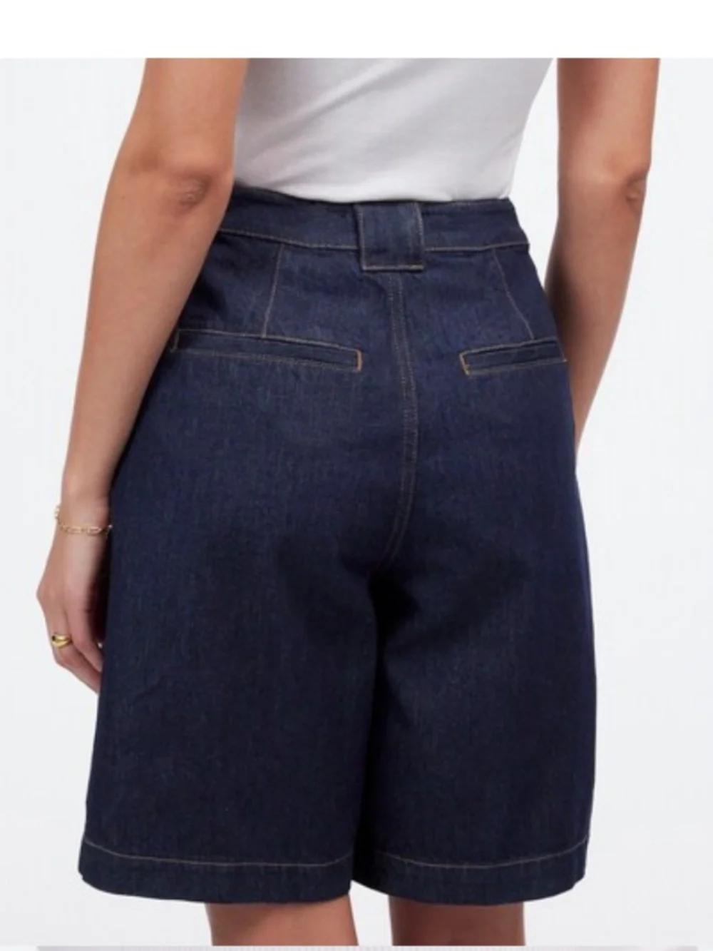 Madewell Pleated Denim Women Trouser Women Shorts - Essex Wash
